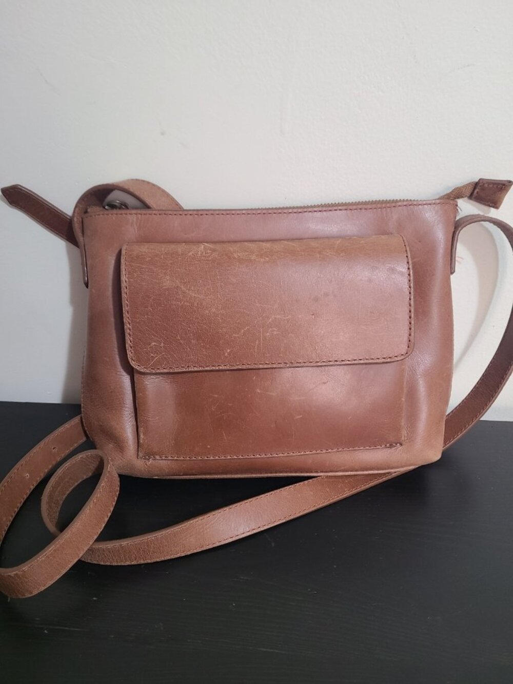 Able Olivia Crossbody Bag Brown Leather